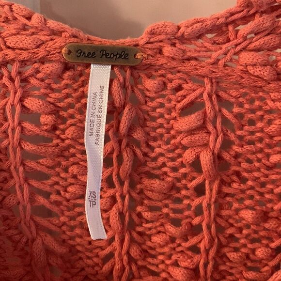 Free People peach orange crop sweater - Picture 4 of 6